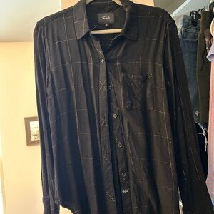 Rails Black Quilted Shirt with Subtle Stitching